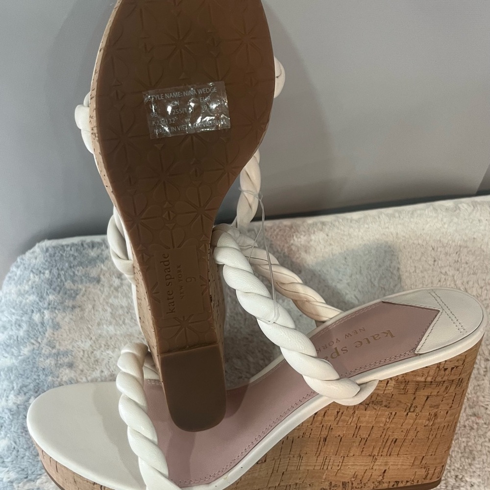 kate spade Women's white Braided Sandals - Picture 7 of 10